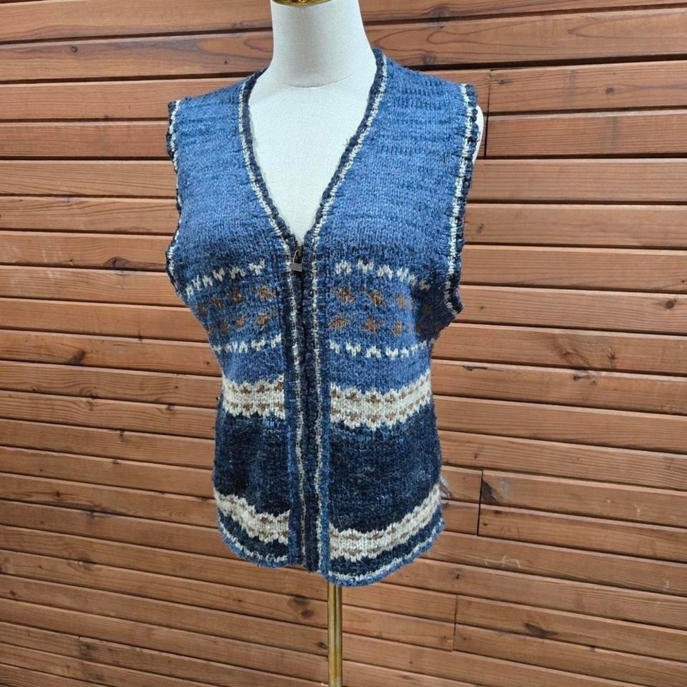 Vintage Womens Size Medium Cottagecore St.Johns Bay Vest Cabin Fair Isle Granola